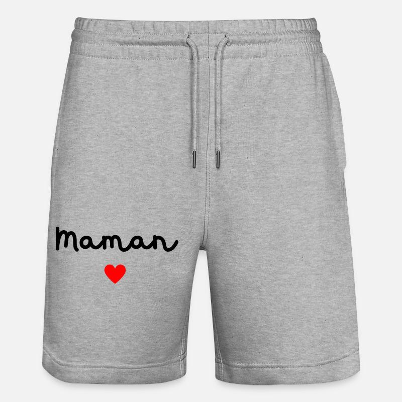Maman cœur - Short de jogging bio TRAINER Stanley/Stella unisexe - gris chiné