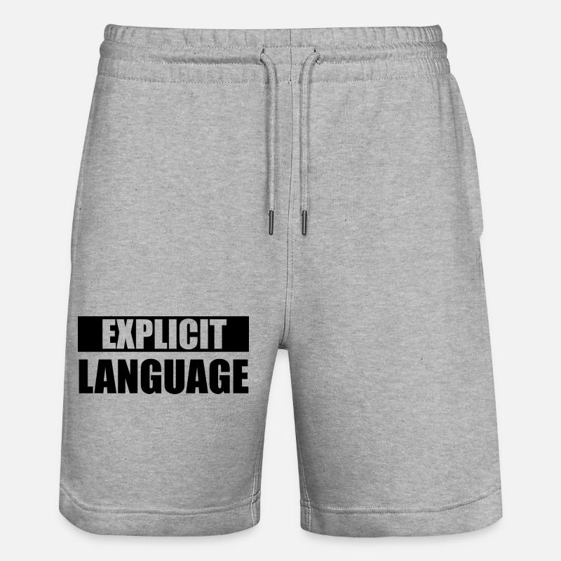 Grobe Sprache - Stanley/Stella Unisex Bio Joggingshorts Trainer  - Grau meliert