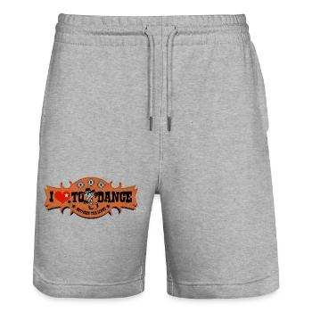 1245 between the lines black - Stanley/Stella Trainer Unisex Organic Jogging Shorts - heather grey - Front - Nik (191cm) & Marisol (170cm)