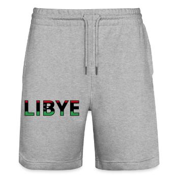 Drapeau Libye - Short de jogging bio TRAINER Stanley/Stella unisexe - gris chiné - Devant - Nik (191cm) & Marisol (170cm)
