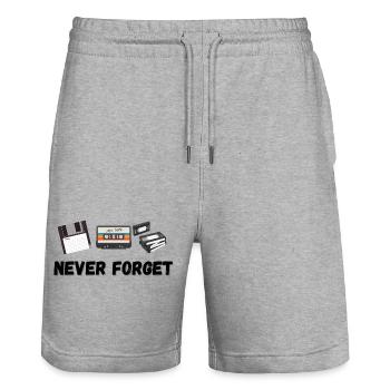 Never Forget - Stanley/Stella Unisex Bio Joggingshorts Trainer  - Grau meliert - Vorne - Nik (191cm) & Marisol (170cm)
