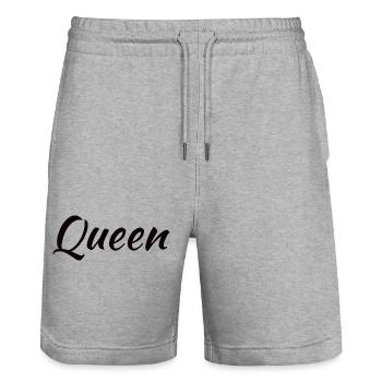 Königin - Stanley/Stella Unisex Bio Joggingshorts Trainer  - Grau meliert - Vorne - Nik (191cm) & Marisol (170cm)