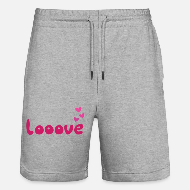 looove - Liebe - Stanley/Stella Unisex Bio Joggingshorts Trainer  - Grau meliert