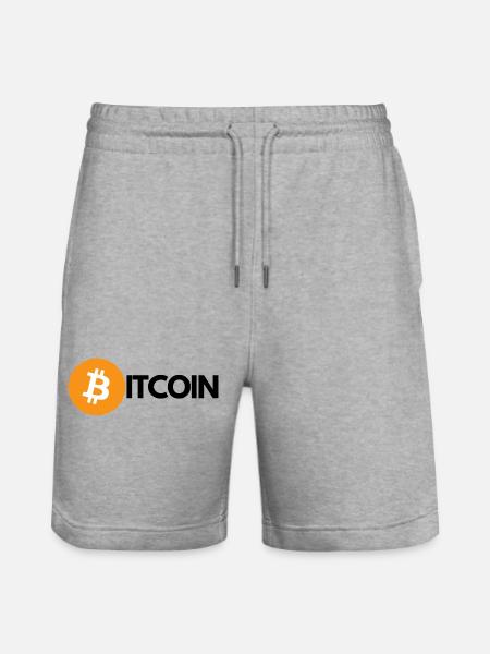 Krypto BITCOIN 1 - Stanley/Stella Unisex Bio Joggingshorts Trainer  - Grau meliert
