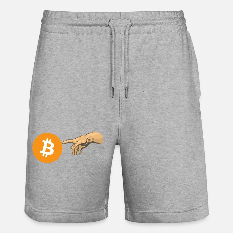 Krypto Creation Hand 1 - Stanley/Stella Unisex Bio Joggingshorts Trainer  - Grau meliert