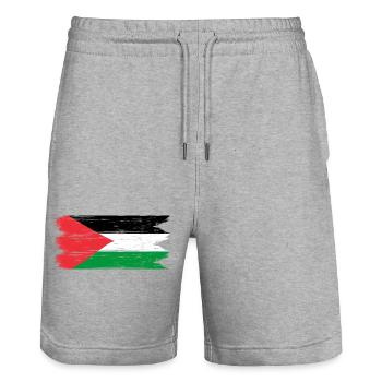 Beau drapeau palestinien - Short de jogging bio TRAINER Stanley/Stella unisexe - gris chiné - Devant - Nik (191cm) & Marisol (170cm)