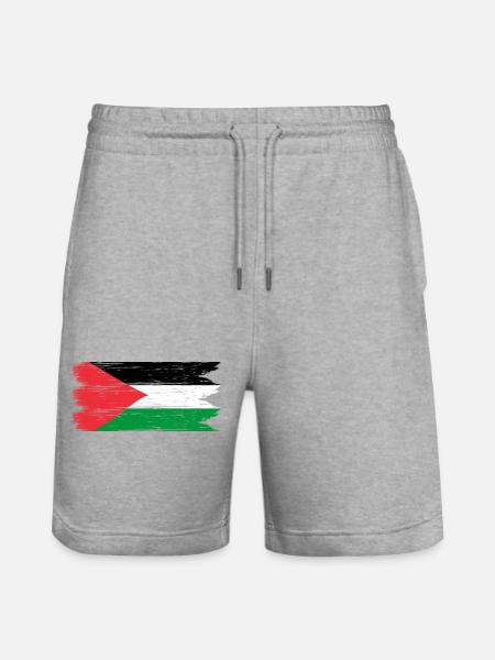 Beautiful Palestinian flag - Stanley/Stella Trainer Unisex Organic Jogging Shorts - heather grey