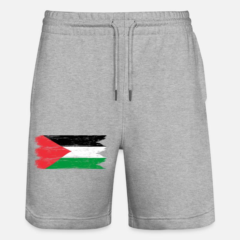 Beau drapeau palestinien - Short de jogging bio TRAINER Stanley/Stella unisexe - gris chiné