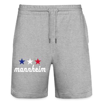 Mannheim Monnem Mannheimat - Stanley/Stella Unisex Bio Joggingshorts Trainer  - Grau meliert - Vorne - Nik (191cm) & Marisol (170cm)