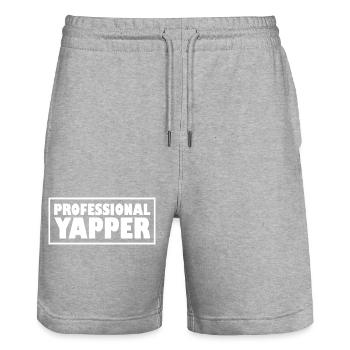 Professional Yapper Fluent In Yapanese Slang - Stanley/Stella Unisex Bio Joggingshorts Trainer  - Grau meliert - Vorne - Nik (191cm) & Marisol (170cm)