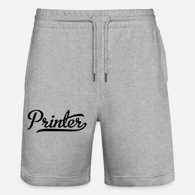 Printer - Stanley/Stella Trainer Unisex Organic Jogging Shorts - heather grey