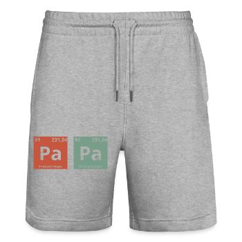 Papa tableau périodique - Short de jogging bio TRAINER Stanley/Stella unisexe - gris chiné - Devant - Nik (191cm) & Marisol (170cm)