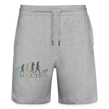 EVOLUTION PUDEL - Stanley/Stella Unisex Bio Joggingshorts Trainer  - Grau meliert - Vorne - Nik (191cm) & Marisol (170cm)