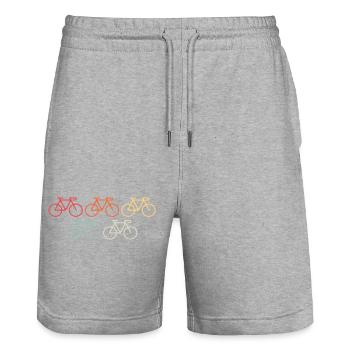 Bicycle Cycling Vintage - Stanley/Stella Trainer Unisex Organic Jogging Shorts - heather grey - Front - Nik (191cm) & Marisol (170cm)