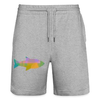 Fisch - Stanley/Stella Unisex Bio Joggingshorts Trainer  - Grau meliert - Vorne - Nik (191cm) & Marisol (170cm)