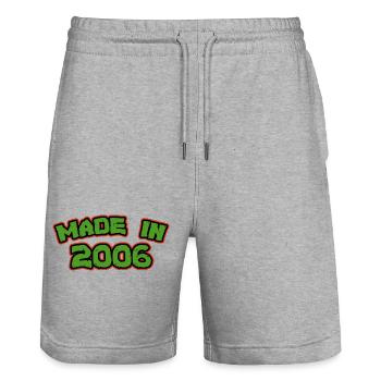 Hergestellt im Jahr 2006 - Stanley/Stella Unisex Bio Joggingshorts Trainer  - Grau meliert - Vorne - Nik (191cm) & Marisol (170cm)