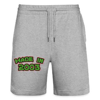 Made in 2003 - Stanley/Stella Trainer Unisex Organic Jogging Shorts - heather grey - Front - Nik (191cm) & Marisol (170cm)