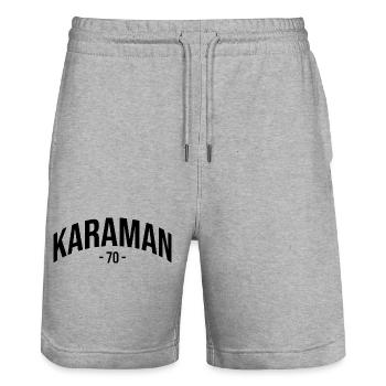 Karaman 70 Turquie Turquie Turquie Cadeau Karamanli TR - Short de jogging bio TRAINER Stanley/Stella unisexe - gris chiné - Devant - Nik (191cm) & Marisol (170cm)