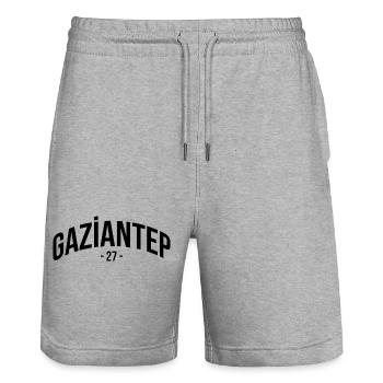 Gaziantep 27 Turquie Turquie Turquie Cadeau Vacances Antep - Short de jogging bio TRAINER Stanley/Stella unisexe - gris chiné - Devant - Nik (191cm) & Marisol (170cm)