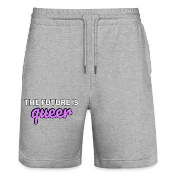 L’avenir est queer - Short de jogging bio TRAINER Stanley/Stella unisexe - gris chiné - Devant - Nik (191cm) & Marisol (170cm)