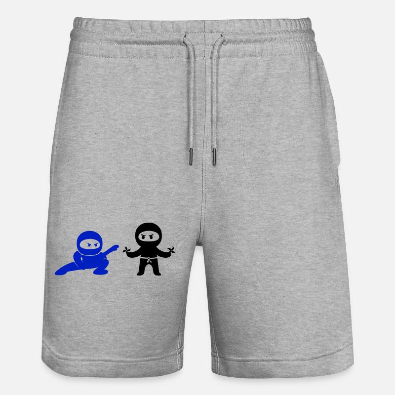 Ninjas - Short de jogging bio TRAINER Stanley/Stella unisexe - gris chiné