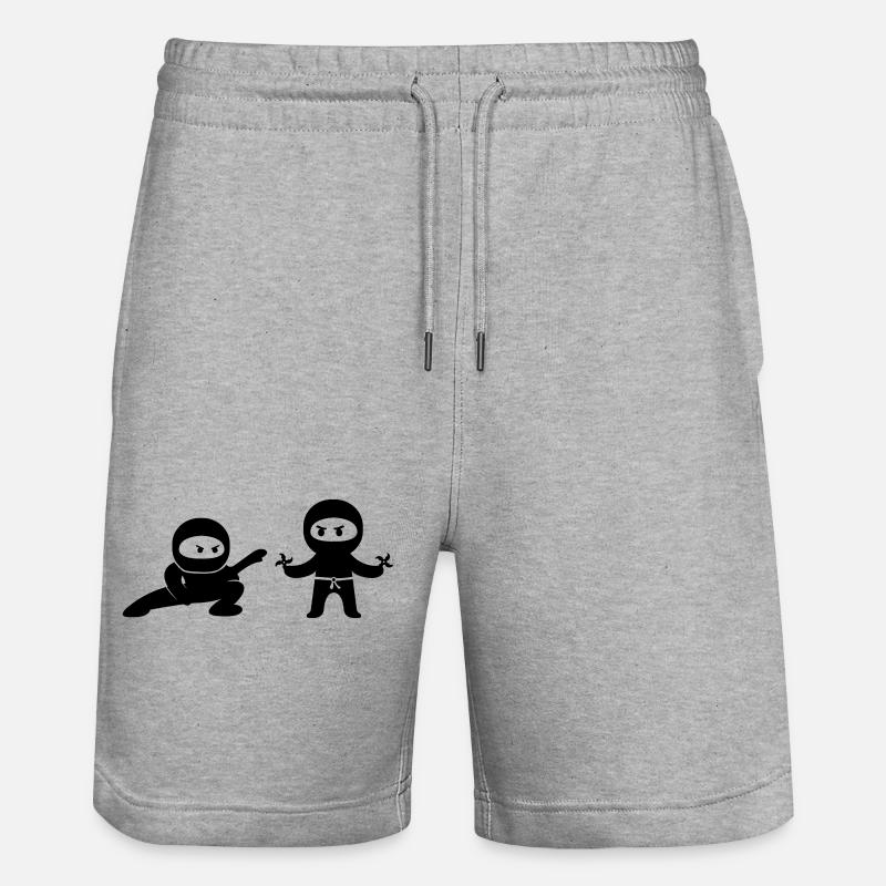 Bande dessinée Ninjas - Short de jogging bio TRAINER Stanley/Stella unisexe - gris chiné