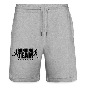 running team - Stanley/Stella Unisex Bio Joggingshorts Trainer  - Grau meliert - Vorne - Nik (191cm) & Marisol (170cm)