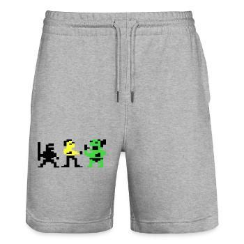 Martial PixFighters puredesign - Stanley/Stella Unisex Bio Joggingshorts Trainer  - Grau meliert - Vorne - Nik (191cm) & Marisol (170cm)