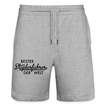 Bester Staplerfahrer der Welt - Stanley/Stella Unisex Bio Joggingshorts Trainer  - Grau meliert - Vorne - Nik (191cm) & Marisol (170cm)