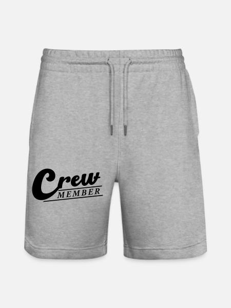 crew member - Stanley/Stella Trainer Unisex Organic Jogging Shorts - heather grey