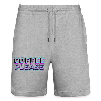 Café s’il vous plaît - Short de jogging bio TRAINER Stanley/Stella unisexe - gris chiné - Devant - Nik (191cm) & Marisol (170cm)