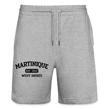Martinique - Fort-de-France - Karibik West Indies - Stanley/Stella Unisex Bio Joggingshorts Trainer  - Grau meliert - Vorne - Nik (191cm) & Marisol (170cm)