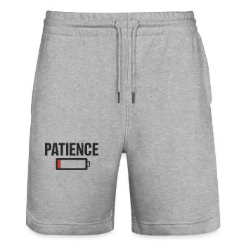 Batterie Batterie Patience Travail Stress - Short de jogging bio TRAINER Stanley/Stella unisexe - gris chiné - Devant - Nik (191cm) & Marisol (170cm)
