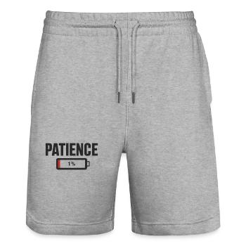 Battery Battery Patience Work Stress - Stanley/Stella Trainer Unisex Organic Jogging Shorts - heather grey - Front - Nik (191cm) & Marisol (170cm)