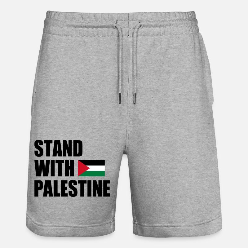 Stand with palestine - Short de jogging bio TRAINER Stanley/Stella unisexe - gris chiné