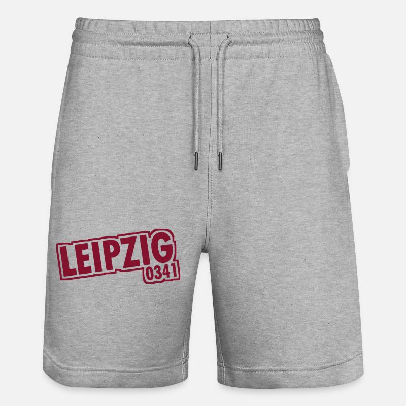 Leipzig - 0341 - Area Code - Saxony - Stanley/Stella Trainer Unisex Organic Jogging Shorts - heather grey