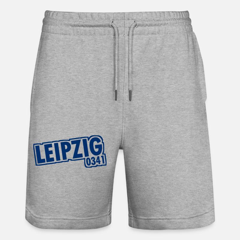 Leipzig - 0341 - Area Code - Saxony - Stanley/Stella Trainer Unisex Organic Jogging Shorts - heather grey