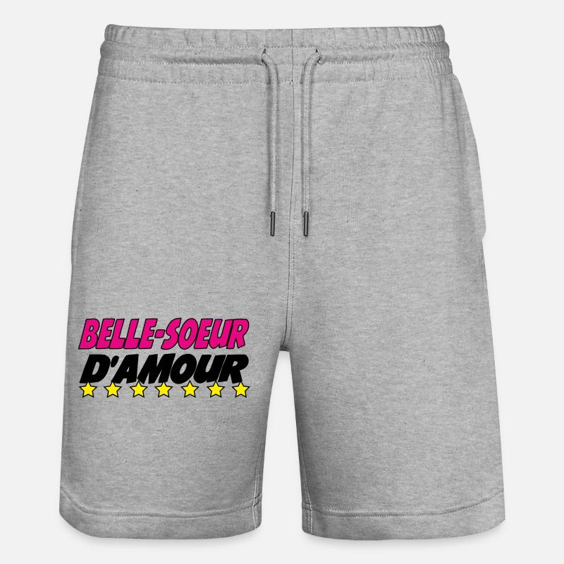 Belle Soeur d'amour - Short de jogging bio TRAINER Stanley/Stella unisexe - gris chiné