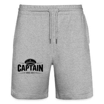 Captain Captain - Since 2024 - Stanley/Stella Trainer Unisex Organic Jogging Shorts - heather grey - Front - Nik (191cm) & Marisol (170cm)