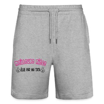 Best Niece - Stanley/Stella Trainer Unisex Organic Jogging Shorts - heather grey - Front - Nik (191cm) & Marisol (170cm)