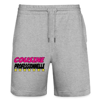 PROFESSIONELLER COUSIN - Stanley/Stella Unisex Bio Joggingshorts Trainer  - Grau meliert - Vorne - Nik (191cm) & Marisol (170cm)