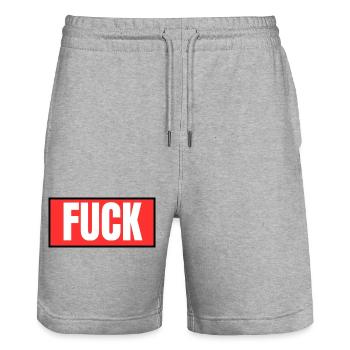 fuck - Stanley/Stella Unisex Bio Joggingshorts Trainer  - Grau meliert - Vorne - Nik (191cm) & Marisol (170cm)
