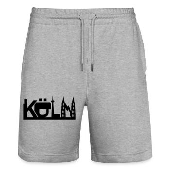 Cologne skyline with sights - Stanley/Stella Trainer Unisex Organic Jogging Shorts - heather grey - Front - Nik (191cm) & Marisol (170cm)
