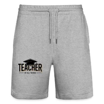 Teacher Lehrer Lehrerin Schule Beruf - Stanley/Stella Unisex Bio Joggingshorts Trainer  - Grau meliert - Vorne - Nik (191cm) & Marisol (170cm)