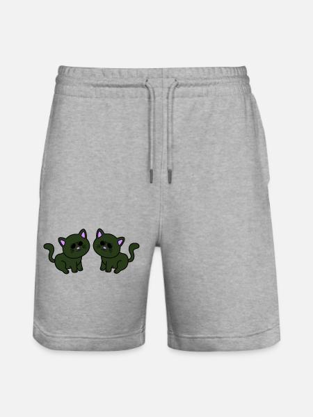 cool cats - Stanley/Stella Trainer Unisex Organic Jogging Shorts - heather grey