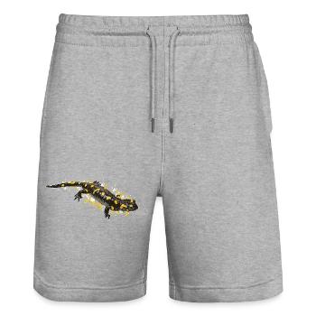 Fire Salamander Salamander - Stanley/Stella Trainer Unisex Organic Jogging Shorts - heather grey - Front - Nik (191cm) & Marisol (170cm)