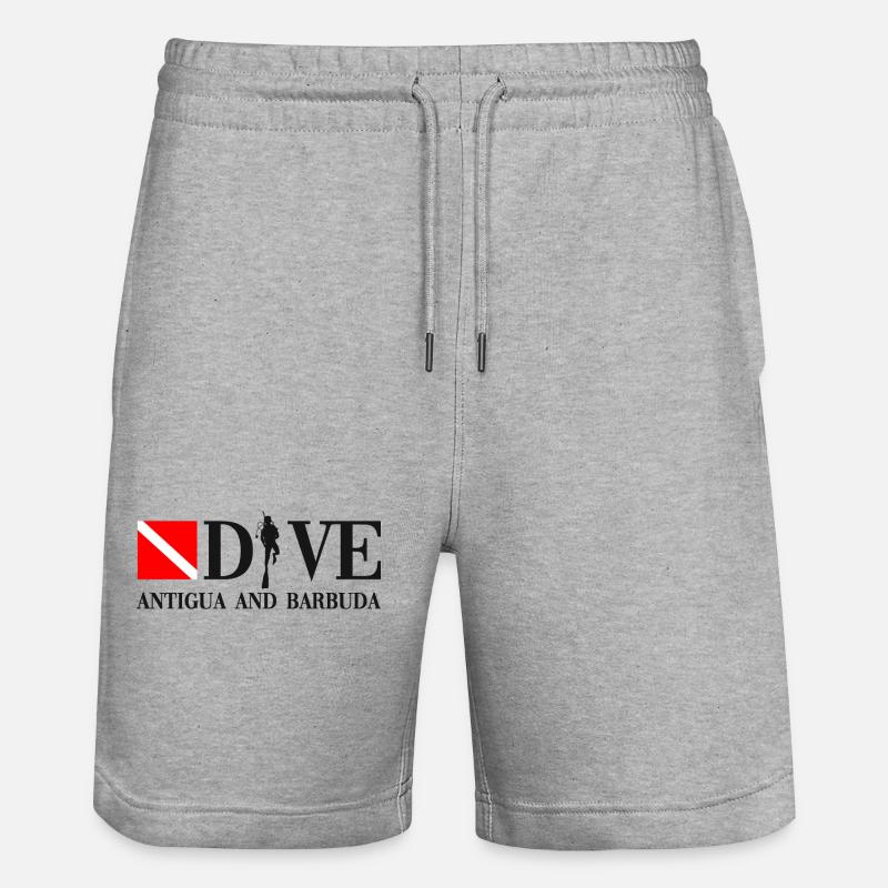 Plongée - Antigua-et-Barbuda - Caraïbes - Short de jogging bio TRAINER Stanley/Stella unisexe - gris chiné