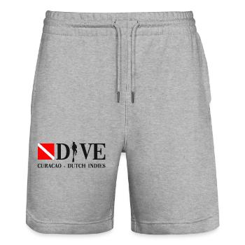 Dive - Curacao - Taucher - tauchen - Dutch Indies - Stanley/Stella Unisex Bio Joggingshorts Trainer  - Grau meliert - Vorne - Nik (191cm) & Marisol (170cm)