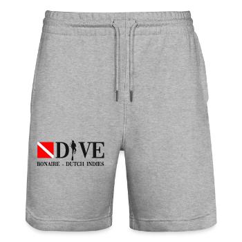 Dive - Bonaire - Taucher - tauchen - Dutch Indies - Stanley/Stella Unisex Bio Joggingshorts Trainer  - Grau meliert - Vorne - Nik (191cm) & Marisol (170cm)