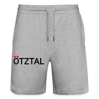 Ötztal mit Herzen - Stanley/Stella Unisex Bio Joggingshorts Trainer  - Grau meliert - Vorne - Nik (191cm) & Marisol (170cm)